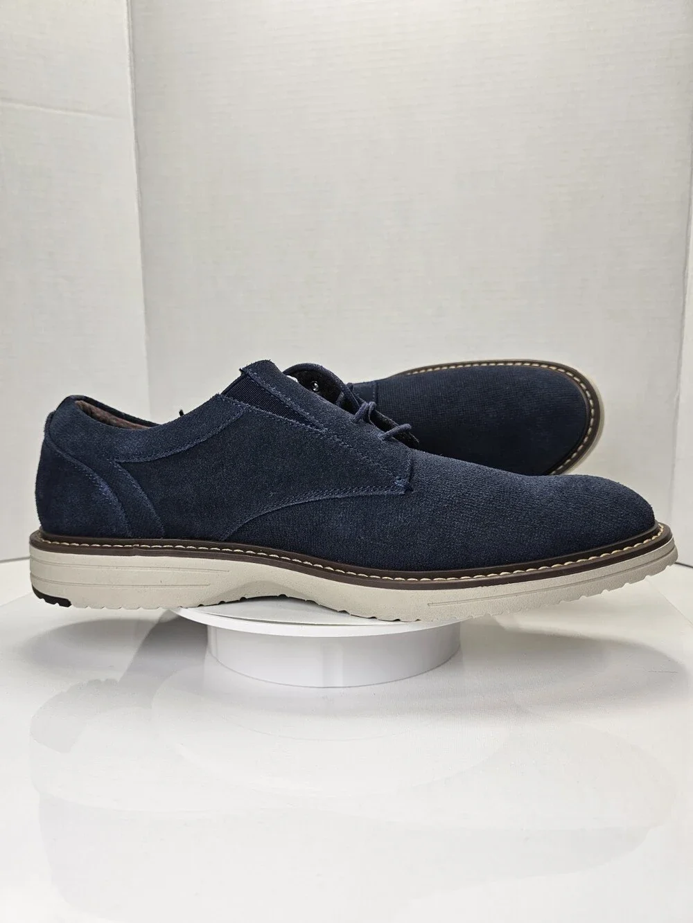 Nunn Bush Griff Suede Oxford Men’s 10M Navy Blue 85107-410 New